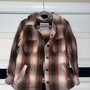 Old Navy Brown and White Shaket